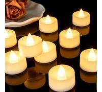 AMAGIC Confezione da 100 candele finte a LED da 200 ore e oltre 200 ore, funzionamento a batteria, con sfarfallio luminoso, per Natale, Halloween, feste di nascita, decorazione per la casa e il