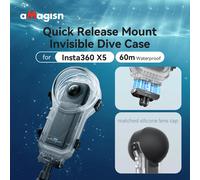 aMagisn Custodia subacquea invisibile per Insta360 X5, 60 m Custodia subacquea completamente invisibile a sgancio rapido Accessorio per fotocamera