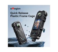 AMAGISN GABBIA IN PLASTICA A Sgancio Rapido per X5, PORTA MAGNETICA e PORTA A VITE da 1/4 per ACCESSORI RESISTENTI INSTA 360 X5