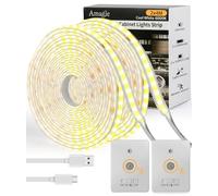 Amagle 2 Pezzi 4Metri Striscia Luci COB Led Con Sensore di Movimento Sottopensile a Batteria Ricaricabile 5000mAh Senza Filo Dimmerabile Luce Notturna USB Armadio Strisce Led Cucina Specchio da Trucco