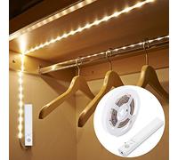 Amagle Striscia Luci Led a Batteria 1 Metro Luce Armadio Strisce Led Con Sensore Sottopensile Cucina, Luci Notturna a Leds con Sensore di Movimento per Specchio da Trucco Armadio Guardaroba Senza Filo