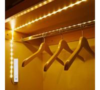 Amagle Striscia Luci Led a Batteria 3 Metri Luce Armadio Strisce Led Con Sensore Sottopensile Cucina, Luci Notturna a Leds con Sensore di Movimento per Specchio da Trucco Guardaroba Senza Filo 3000K