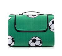 Amago Coperta da Picnic, 150 x 200 cm, Fronte: 100% Pile in PES, Retro: Rivestimento in Alluminio - Disegno Calcio