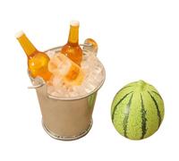 Amagogo 1:12 Set di Bottiglie di Birra Modello Secchiello per Bevande Giocattolo Realistico Mini Secchiello per Il Ghiaccio per Tavolo da Sabbia Modello di, con Anguria