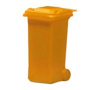 Amagogo 1/64 Miniature Scene Diorami Decorativi Paesaggio Esterno Realistico Treni Architettonici Mini Bidone della Spazzatura Figura in Resina Modello, Giallo