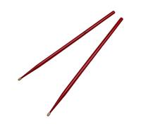 Amagogo 1 paio di bacchette per batteria in legno, set di bacchette portatili, impugnature lisce e comode, professionali per esercizi di percussioni acustiche, 5a Rosso