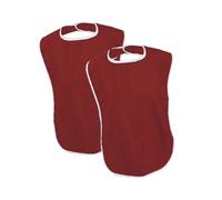 Amagogo 2 pezzi per adulti per mangiare, adulti che nutrono bavaglini donne anziani uomini protetti da abbigliamento riutilizzabili, lavabili per viaggi, Rosso
