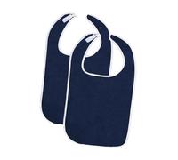 Amagogo 2 pezzi per adulti per mangiare, adulti che nutrono bavaglini donne anziani uomini protetti da abbigliamento riutilizzabili, lavabili per viaggi, Blu Navy