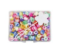 Amagogo 210 Pezzi 5 Mm Color Caramella Dreadlock Perline Polsini Anelli Treccia per Capelli, 7 colori misti