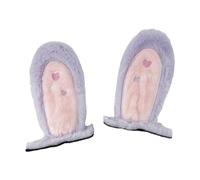 Amagogo 2x Decorazione per Casco Orecchie Da Coniglio con Adesivo, Regalo Invernale Accessori per Casco Da Orecchie Adesive per Arrampicata Donne Uomini, Pink Violet