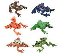 Amagogo 3x 6x Simulazione Animali Rana Creativo Foresta Pluviale Action Figure Modello Woodland Fairy Garden Bullfrog Figura Famiglia Set Ciclo Modello di