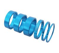 Amagogo 6 Pezzi Distanziali Serie Sterzo Bici Rondelle Spessori Ricambio Alluminio Resistente Pratici Adatti a Riparazione Ciclismo Uso Quotidiano, Blu