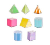 Amagogo 8 pezzi modelli geometrici forme 3D e pieghevoli 2D multicolore rimovibili educativi appoggiati per la scuola domestica in classe