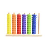 Amagogo Abaco per Bambini Legno Giocattolo per Apprendimento Numerico Cornice con Aste Verticali Palline Lisce Scorrevoli per Esercizi di Calcolo Adatto per