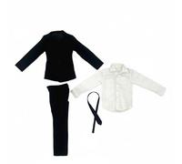 Amagogo Abito da Collezione Completo Camicia Pantaloni Cravatta Tessuto con Cuciture Evidenti Adatto per Collezionismo Esposizione Ambientazioni Professionali, Nero