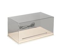 Amagogo Antipolvere Trasparente con Luce Protettivo Espositiva con Illuminazione Compatto Vetrina Espositiva Base in Pelle per Mobile Espositivo, Bianco