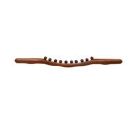 Amagogo Asta massaggiante in legno con perline, strumento Guasha per compleanno, massaggio drenante per modellare il corpo, schiena, atleti, persone che, 10 Perline Carbonizzate