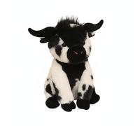 Amagogo Bambola Peluche Mucca per Bambini Morbida Animale Seduta Abbracciabile Materiale Poliestere Adatta a Riposo Sogno Cameretta, Bianco E Nero