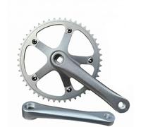 Amagogo Bicicletta Guarnitura Pedivelle Corona Movimento Centrale Assemblato Alluminio Resistente Leggero 48T 144BCD Potenza Costante Adatta per Bici da Città Miglioramento Pedalata