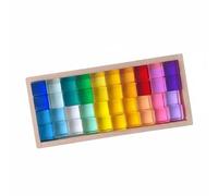 Amagogo Blocchi da Costruzione per Bambini Blocchi Educativi Set Mattoncini Giocattolo Trasparenti in Acrilico per Impilamento Creativo con Scatola in Legno, Arcobaleno Combinazione 5