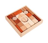 Amagogo Blocchi di Legno per Bambini, Blocchi impilabili, Articoli per Feste, con Scatola portaoggetti, Giocattoli didattici per impilare la Geometria in