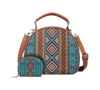 Amagogo Boho Pattern Women Handbag Canvas Fashion Crossbody for Mother Gift Travel Beach, Verde