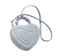 Amagogo Borsa a tracolla a forma di cuore, borsa a mano di colore puro per donne e ragazze, regalo di compleanno, Blu