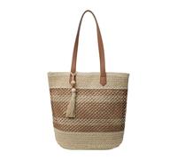 Amagogo Borsa a tracolla da donna in tessuto intrecciato, ideale per compleanni, lavoro, strada, vacanze, feste, Bianco