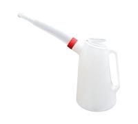 Amagogo Brocca graduata per olio, bianca, multifunzionale con coperchio, a prova di perdite, accessorio portatile per misurare l'olio di veicoli e auto, 3 L