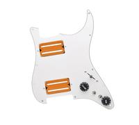 Amagogo Cablaggio pickguard per chitarra elettrica Caricato Ricambio Professionale Pickguard Precablato Scratchplate per ST Accessorio, Bianco Arancione