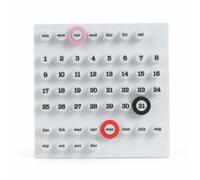 Amagogo Calendario da Scrivania Calendario Tabellone Giorni Mesi Rotondi Manuale Riutilizzabile in PET Stile Minimalista Adatto a Ingresso, Bianco