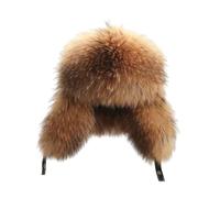 Amagogo Cappello da cacciatore per uomo, cappello Ushanka spesso per pattinaggio sulla neve, escursioni con tempo freddo, Marrone
