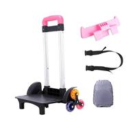 Amagogo Carrello con Ruote per Zaino, Salva la Fatica, Carrello Compatto con Ruote, per Bagagli da Viaggio, Zaino Scolastico, Rosa Rossa