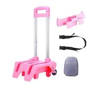 Amagogo Carrello con Ruote per Zaino, Salva la Fatica, Carrello Compatto con Ruote, per Bagagli da Viaggio, Zaino Scolastico, Rosa Rialzato