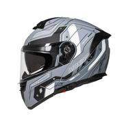 Amagogo Casco Modulare con Mentoniera Ribaltabile Doppia Visiera Trasparente E Parasole Interno Pc Resistente Agli Urti Chiusura a Scatto Facile da Rilasciare, Grigio Mecha, XL