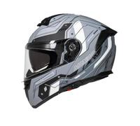 Amagogo Casco Modulare con Mentoniera Ribaltabile Doppia Visiera Trasparente E Parasole Interno Pc Resistente Agli Urti Chiusura a Scatto Facile da Rilasciare, Grigio Mecha, L