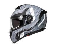 Amagogo Casco Modulare con Mentoniera Ribaltabile Doppia Visiera Trasparente E Parasole Interno Pc Resistente Agli Urti Chiusura a Scatto Facile da Rilasciare, Grigio Mecha, M