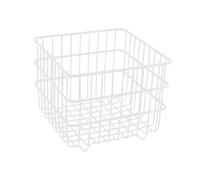 Amagogo Cestino portaoggetti in Ferro, Cestino portafrutta in Metallo, Versatile Organizer per Cosmetici, Organizer per Alimenti, per la Decorazione della, Bianco 13x13x10.7cm