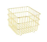 Amagogo Cestino portaoggetti in Ferro, Cestino portafrutta in Metallo, Versatile Organizer per Cosmetici, Organizer per Alimenti, per la Decorazione della, Oro 11x11x10.7cm