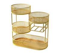 Amagogo Cesto di Frutta Da Banco con Capacità Elevata, Supporto per Verdure, Oro