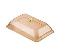 Amagogo Copertura per alimenti, cupola per alimenti con manico, supporto per torta rettangolare per dolci, taglieri di salumi, ciambelle, formaggio, dessert, Xl Ambra