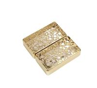 Amagogo Copertura per Pickup Chitarra Elettrica in Ottone con Intaglio Floreale E Pareti Laterali Solide per Chitarra Personalizzata Accessorio Hardware Musicale Elegante, Oro