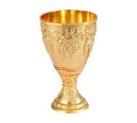Amagogo Coppa Bicchiere Da Vino Tazza in Lega di Zinco con Incisioni in Stile Europeo D'Epoca Adatto per Decorazione Domestica E Collezione, Oro