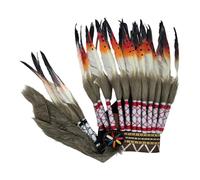 Amagogo Copricapo Indiano con Piume Artificiali, Decorazione, Cappello Indiano per Spettacolo di Danza