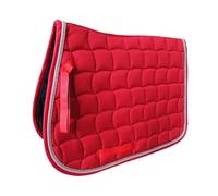 Amagogo Cotone Sottosella Cavallo Trapuntato Imbottito con Materiale Poliestere E Doppia Corda per Comfort a Lungo Termine Adatto a Equitazione E Allenamento , Rosso Scarlatto