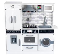 Amagogo Cucina Giocattolo in Legno con Fornello Interattivo E con Anta Frontale E Manopole per Simulare La Cottura E La Bollitura per Bambini in, Style to 5