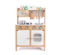 Amagogo Cucina Giocattolo in Legno con Fornello Interattivo E con Anta Frontale E Manopole per Simulare La Cottura E La Bollitura per Bambini in, Style to 9