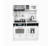 Amagogo Cucina Giocattolo in Legno con Fornello Interattivo E con Anta Frontale E Manopole per Simulare La Cottura E La Bollitura per Bambini in, Style to 8