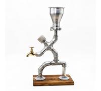 Amagogo Decanter Industriale Dispenser Bevande Caraffa Rubinetto Dosatore Base Vintage Meccanico in Metallo con Funzione di Servizio Fluida Adatto per Bar di Casa Bancone Cucina Degustazioni Regalo