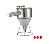 Amagogo Dispenser da Cucina Robustissimo Imbuto per Pastella in Acciaio Dosatore per Impasti Dosatore per Pancake E Crepes Regolazione Del Getto con Beccucci, Imbuto Con Supporto